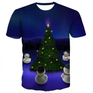 Animal 3D Print Men's Christmas T-Shirt