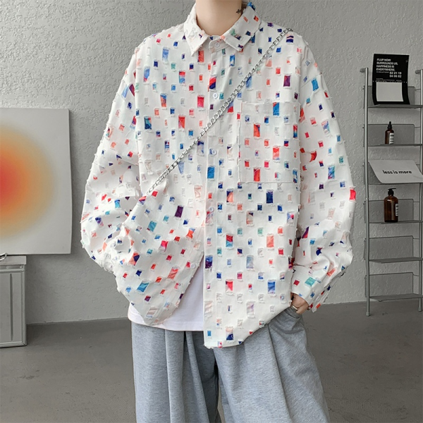 Ripped Design Long-sleeved Loose Casual Shirt