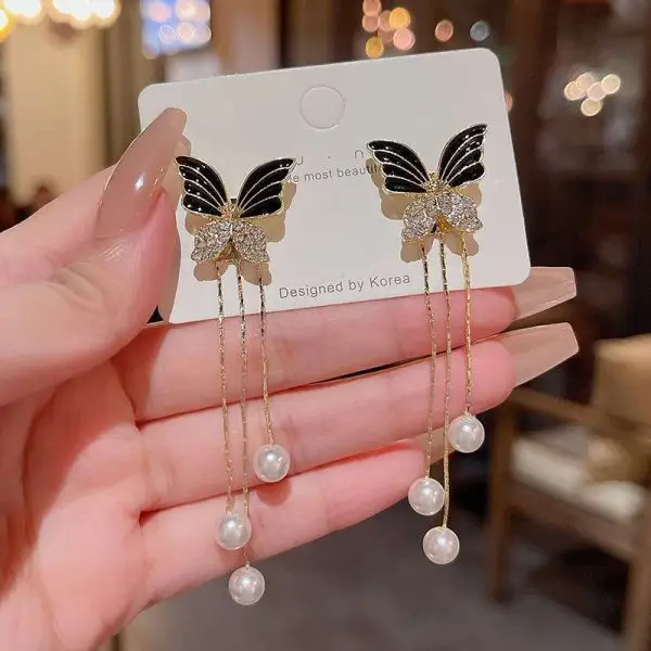 New Black Butterfly Earrings